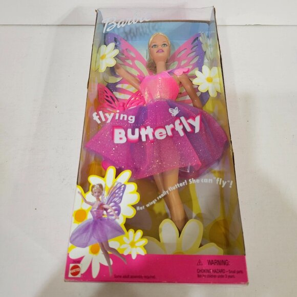 2000 Mattel Flying Butterfly Barbie Doll #29345 Her Wings Flutter Wind-up L1044 - Picture 6 of 6